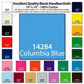 14"x14" Blank Solid Columbia Blue Imported 100% Cotton Handkerchief